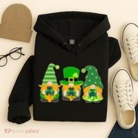 Cute St Patrick's Day Shamrock Gnomes Multi Patterns Hoodie thumb 4
