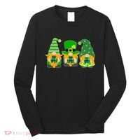 Cute St Patrick's Day Shamrock Gnomes Multi Patterns Long Sleeve Shirt thumb 0