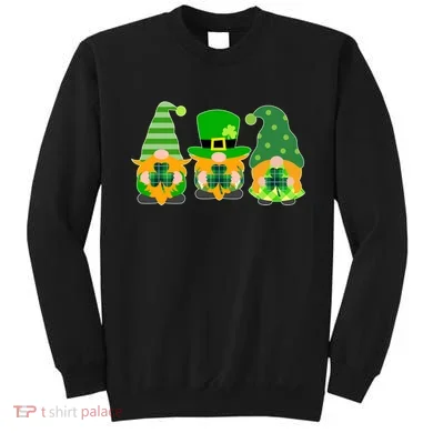 Cute St Patrick's Day Shamrock Gnomes Multi Patterns Sweatshirt