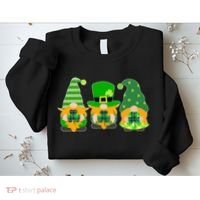 Cute St Patrick's Day Shamrock Gnomes Multi Patterns Sweatshirt thumb 2