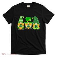 Cute St Patrick's Day Shamrock Gnomes Multi Patterns T-Shirt thumb 0