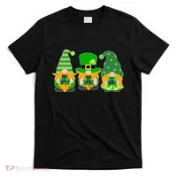 Cute St Patrick's Day Shamrock Gnomes Multi Patterns T-Shirt thumb 0