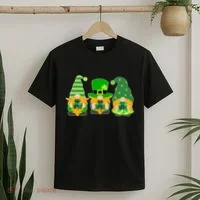 Cute St Patrick's Day Shamrock Gnomes Multi Patterns T-Shirt thumb 2