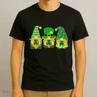 Cute St Patrick's Day Shamrock Gnomes Multi Patterns T-Shirt thumb 3