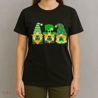 Cute St Patrick's Day Shamrock Gnomes Multi Patterns T-Shirt thumb 4