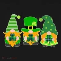 Cute St Patrick's Day Shamrock Gnomes Multi Patterns T-Shirt thumb 7