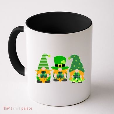 Cute St Patrick's Day Shamrock Gnomes Multi Patterns Coffee Mug