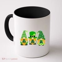 Cute St Patrick's Day Shamrock Gnomes Multi Patterns Coffee Mug thumb 0