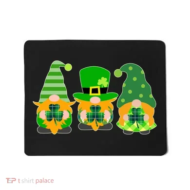 Cute St Patrick's Day Shamrock Gnomes Multi Patterns Mousepad