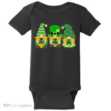 Cute St Patrick's Day Shamrock Gnomes Multi Patterns Baby Bodysuit