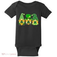 Cute St Patrick's Day Shamrock Gnomes Multi Patterns Baby Bodysuit thumb 0