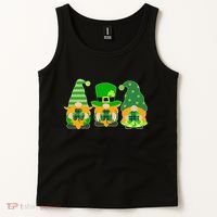 Cute St Patrick's Day Shamrock Gnomes Multi Patterns Tank Top thumb 2