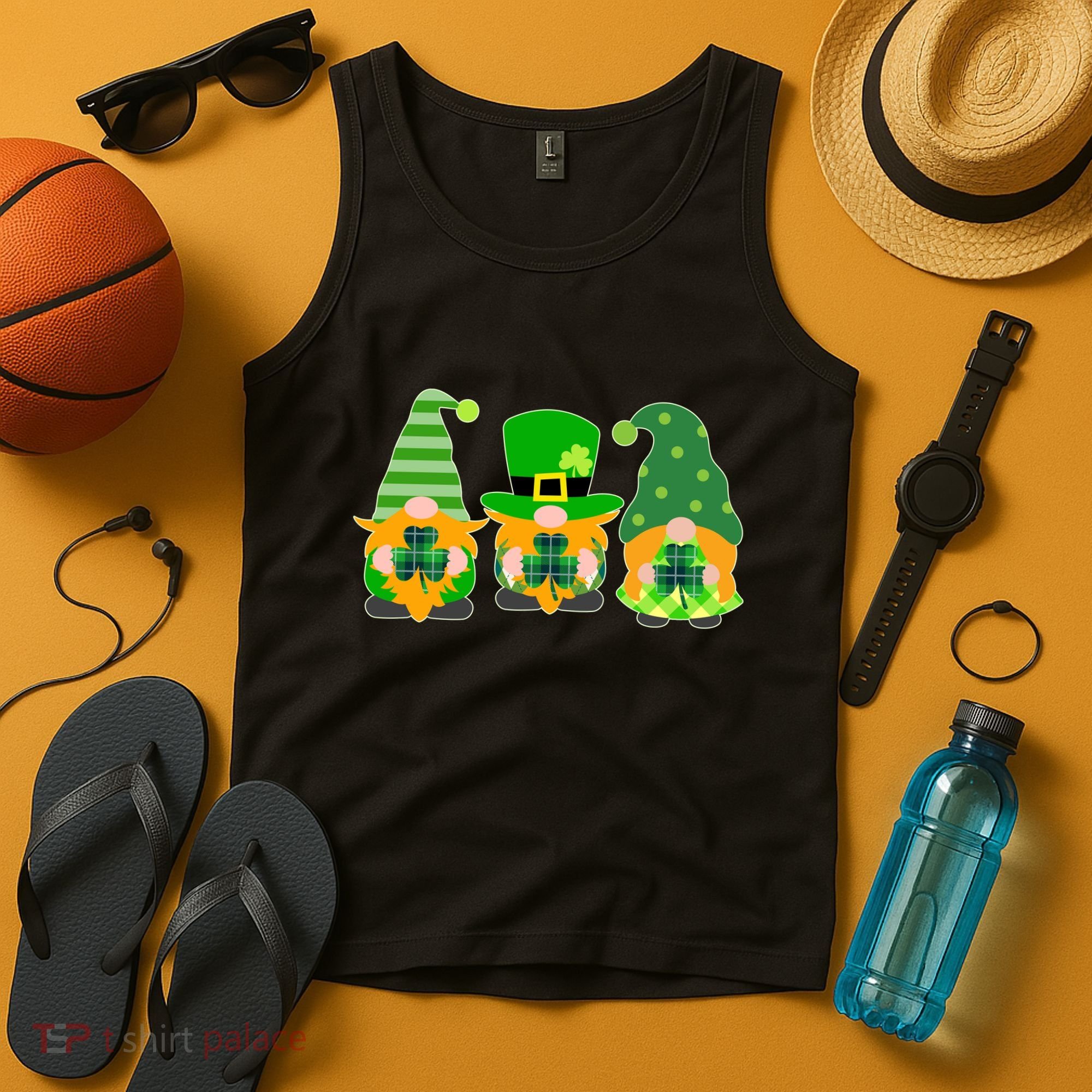 Cute St Patrick's Day Shamrock Gnomes Multi Patterns Tank Top