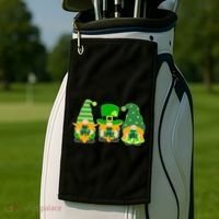 Cute St Patrick's Day Shamrock Gnomes Multi Patterns Golf Towel thumb 2