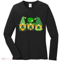 Cute St Patrick's Day Shamrock Gnomes Multi Patterns Women's Long Sleeve Shirt thumb 0
