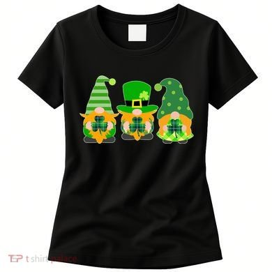 Cute St Patrick's Day Shamrock Gnomes Multi Patterns Women's T-Shirt