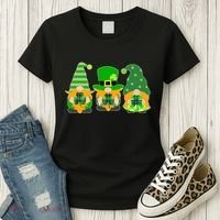 Cute St Patrick's Day Shamrock Gnomes Multi Patterns Women's T-Shirt thumb 3