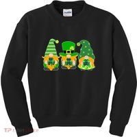 Cute St Patrick's Day Shamrock Gnomes Multi Patterns Kids Sweatshirt thumb 0
