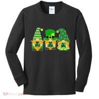 Cute St Patrick's Day Shamrock Gnomes Multi Patterns Kids Long Sleeve Shirt thumb 0