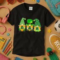 Cute St Patrick's Day Shamrock Gnomes Multi Patterns Kids T-Shirt thumb 3