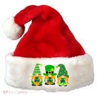Cute St Patrick's Day Shamrock Gnomes Multi Patterns Santa Hat thumb 0