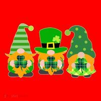 Cute St Patrick's Day Shamrock Gnomes Multi Patterns Santa Hat thumb 1