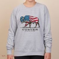 Custer State Park South Dakota Buffalo Roundup Patriotic Women's Sweatshirt thumb 0