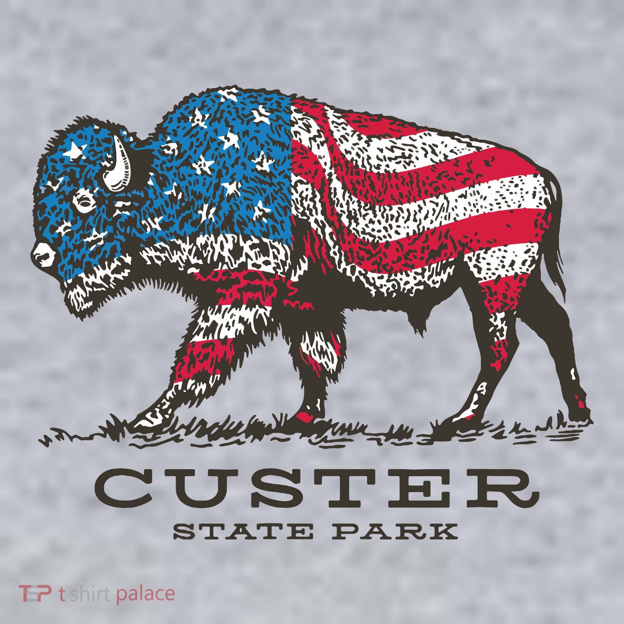 Custer State Park South Dakota Buffalo Roundup Patriotic Women's Sweatshirt
