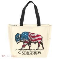Custer State Park South Dakota Buffalo Roundup Patriotic Tote Bag thumb 0