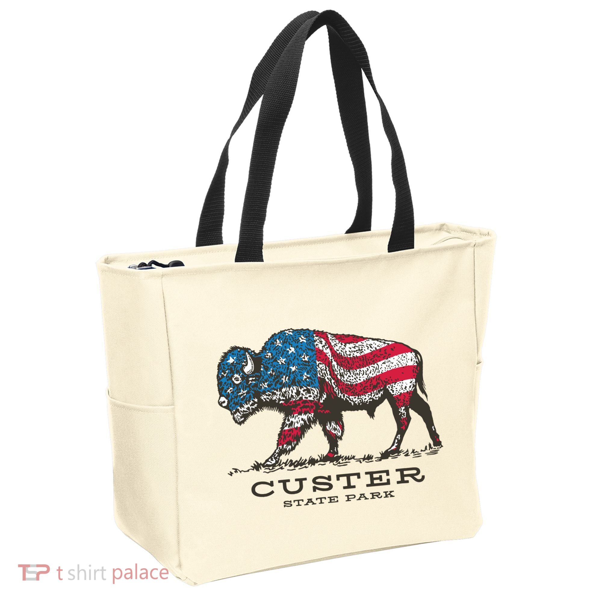 Custer State Park South Dakota Buffalo Roundup Patriotic Tote Bag