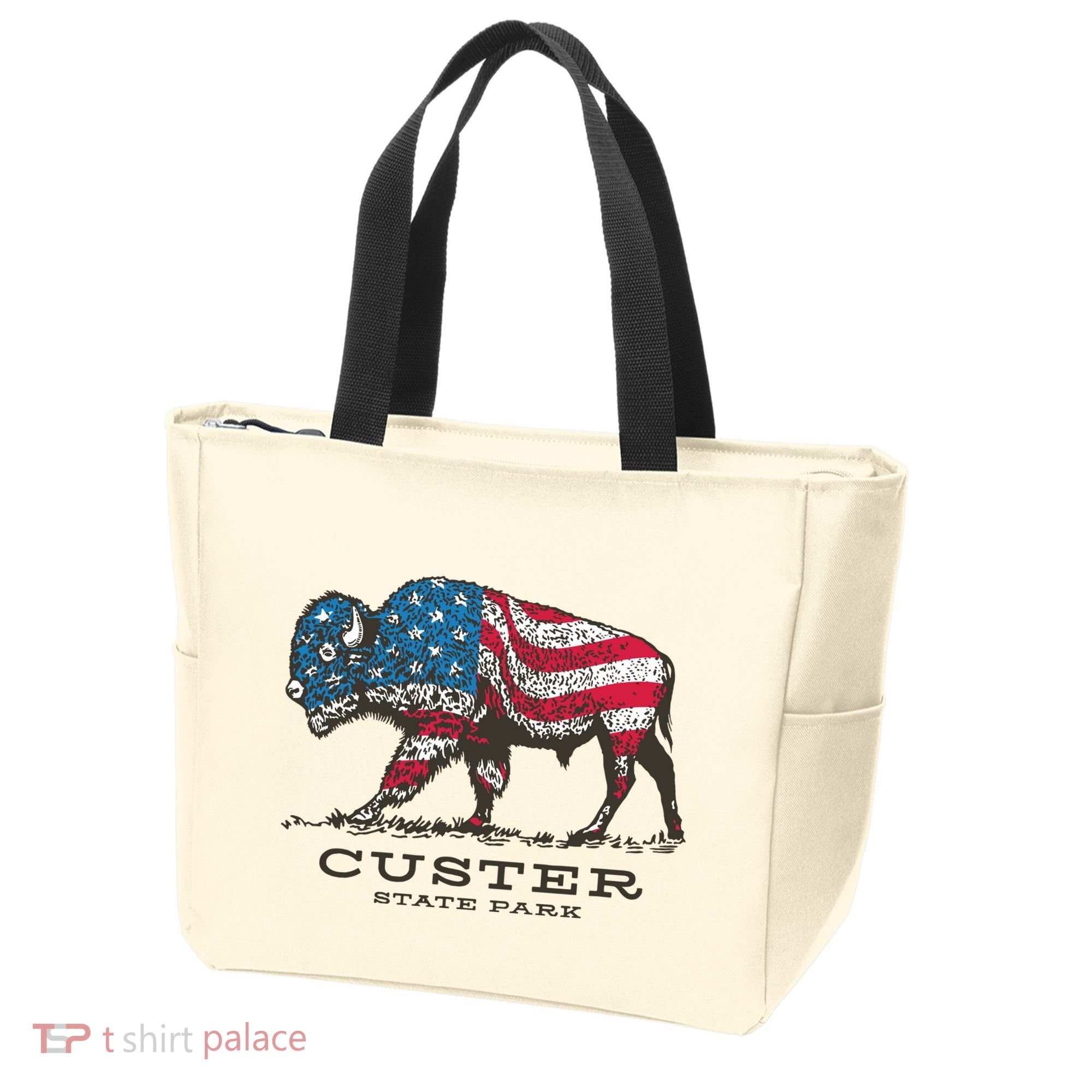 Custer State Park South Dakota Buffalo Roundup Patriotic Tote Bag