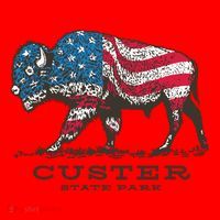 Custer State Park South Dakota Buffalo Roundup Patriotic Santa Hat thumb 1