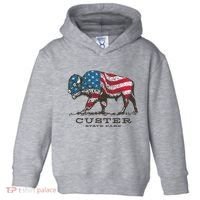 Custer State Park South Dakota Buffalo Roundup Patriotic Toddler Hoodie thumb 0