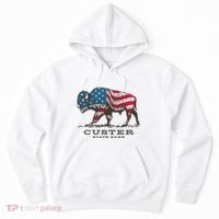 Custer State Park South Dakota Buffalo Roundup Patriotic Hoodie thumb 0