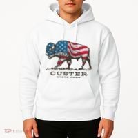 Custer State Park South Dakota Buffalo Roundup Patriotic Hoodie thumb 2