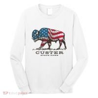 Custer State Park South Dakota Buffalo Roundup Patriotic Long Sleeve Shirt thumb 0