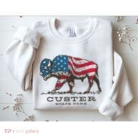 Custer State Park South Dakota Buffalo Roundup Patriotic Sweatshirt thumb 2