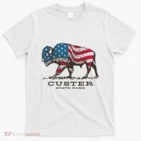 Custer State Park South Dakota Buffalo Roundup Patriotic T-Shirt thumb 0
