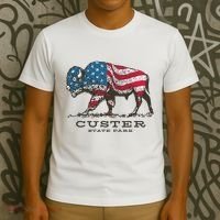 Custer State Park South Dakota Buffalo Roundup Patriotic T-Shirt thumb 3