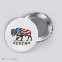 Custer State Park South Dakota Buffalo Roundup Patriotic Button thumb 0