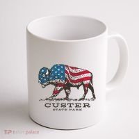 Custer State Park South Dakota Buffalo Roundup Patriotic Coffee Mug thumb 1