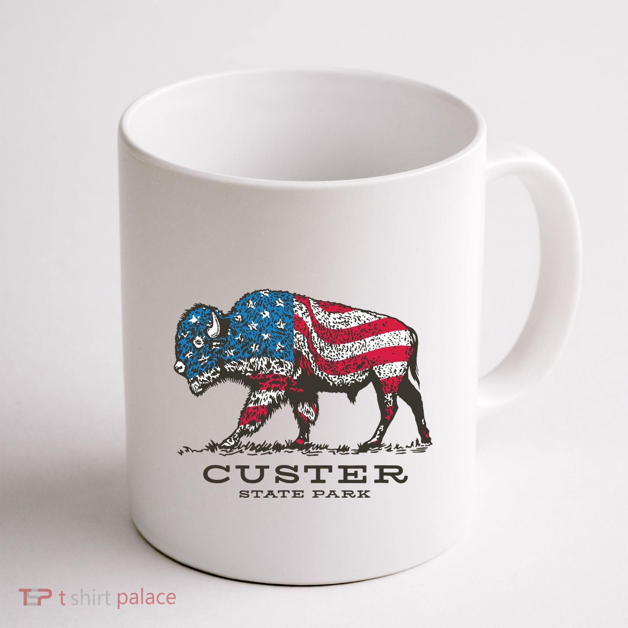 Custer State Park South Dakota Buffalo Roundup Patriotic Coffee Mug
