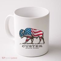 Custer State Park South Dakota Buffalo Roundup Patriotic Coffee Mug thumb 0