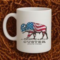 Custer State Park South Dakota Buffalo Roundup Patriotic Coffee Mug thumb 2