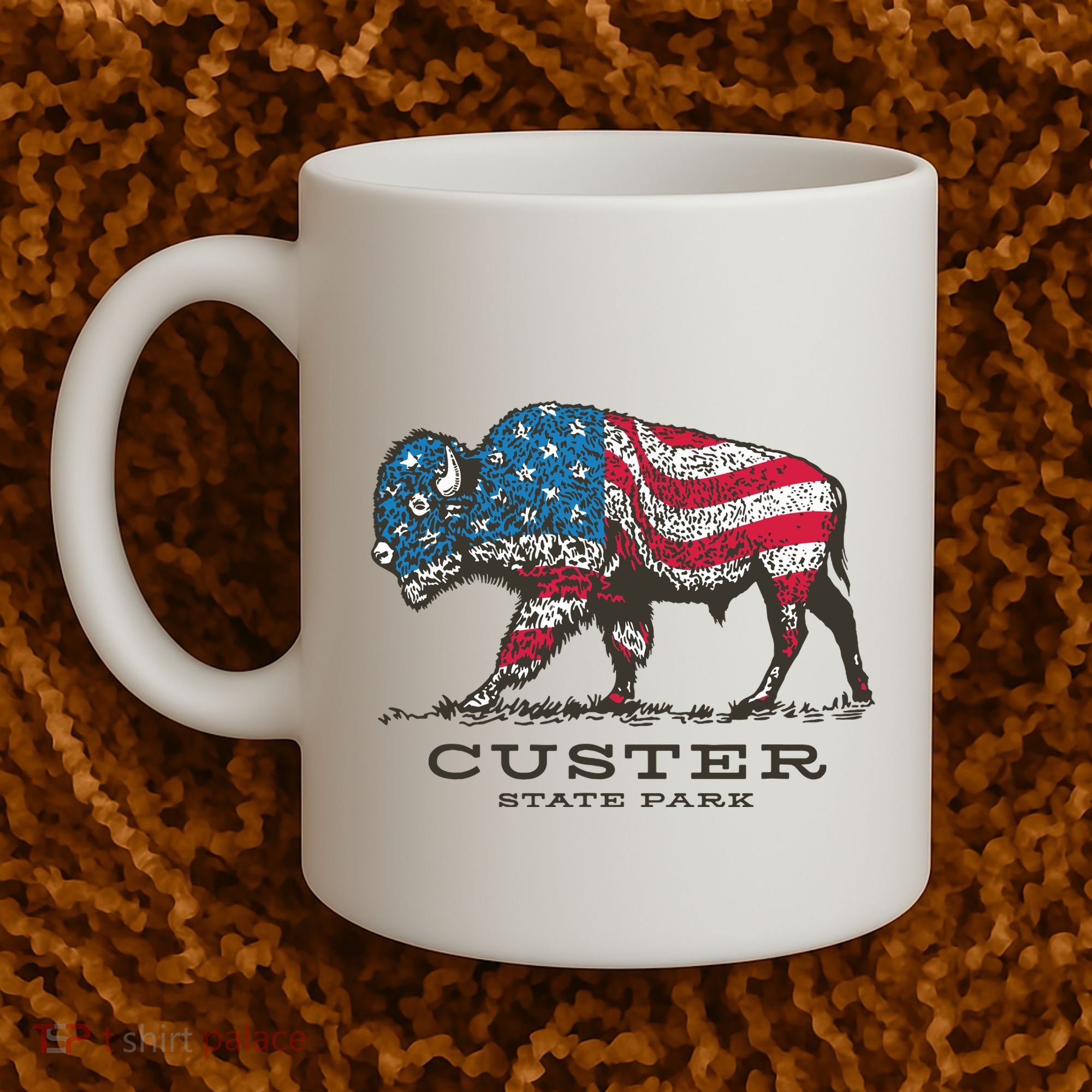 Custer State Park South Dakota Buffalo Roundup Patriotic Coffee Mug