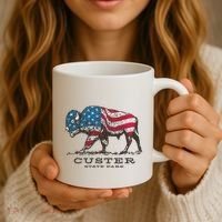 Custer State Park South Dakota Buffalo Roundup Patriotic Coffee Mug thumb 3