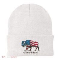 Custer State Park South Dakota Buffalo Roundup Patriotic Beanie thumb 0
