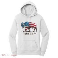 Custer State Park South Dakota Buffalo Roundup Patriotic Women's Hoodie thumb 0