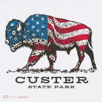 Custer State Park South Dakota Buffalo Roundup Patriotic Women's Hoodie thumb 2
