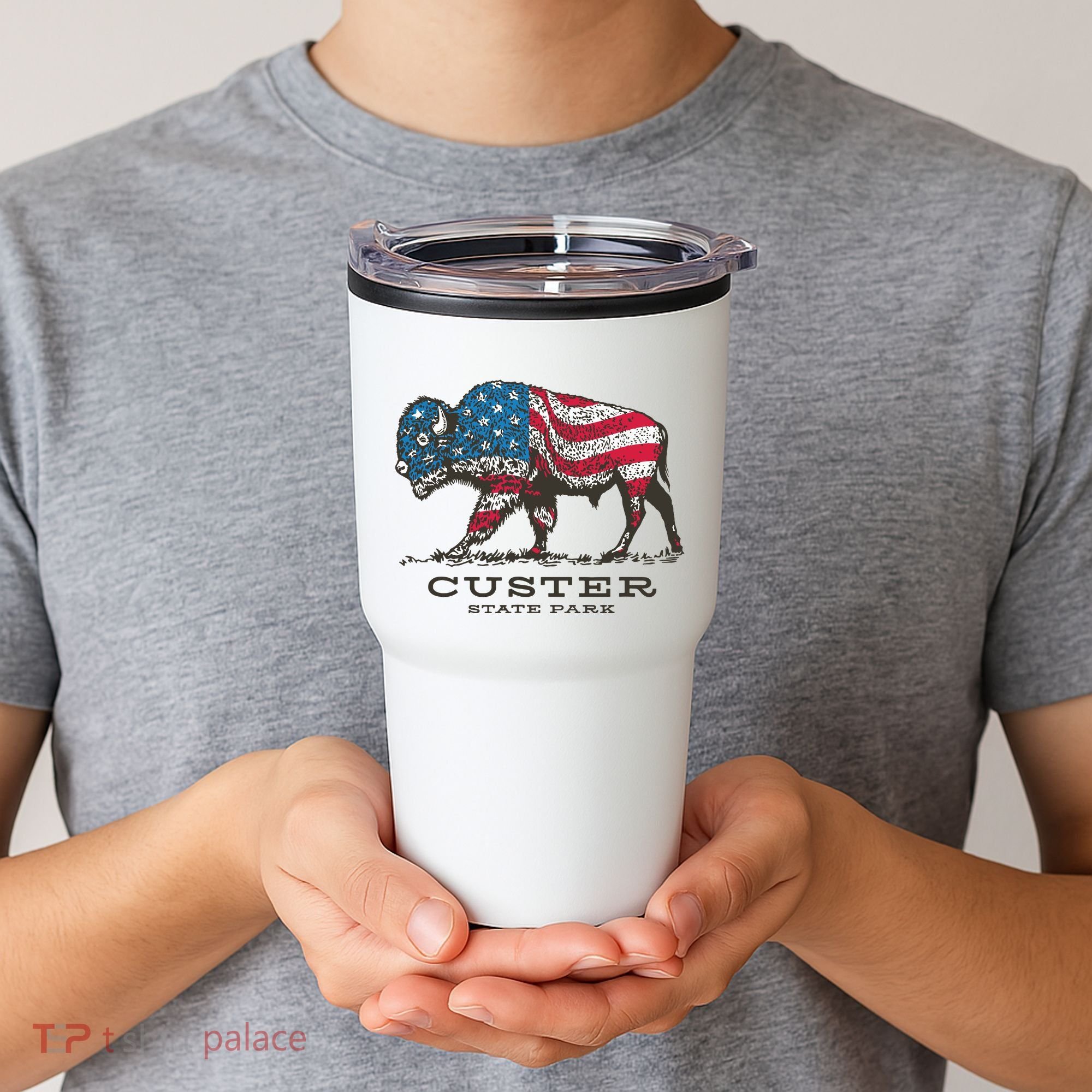 Custer State Park South Dakota Buffalo Roundup Patriotic Tumbler